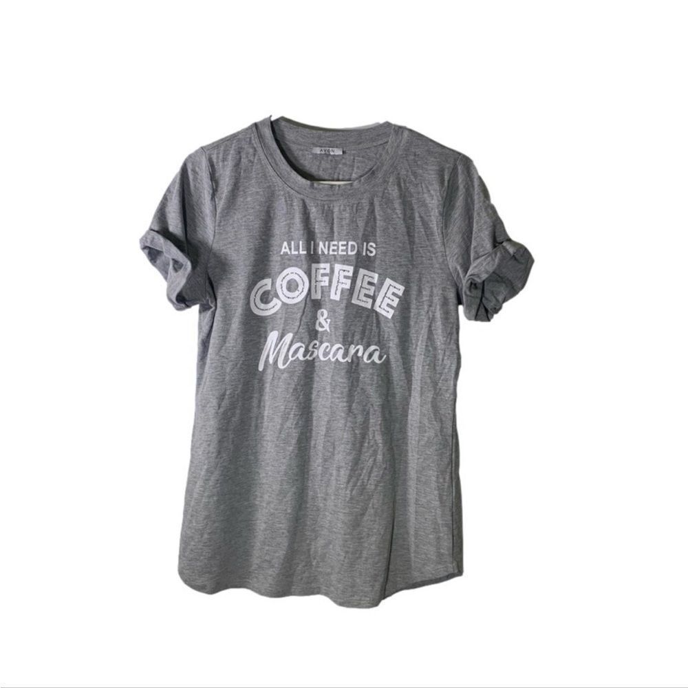 Avon Small Grey‎ and White Coffee and Mascara T Shirt